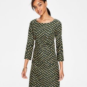Boden Green Dress with Yellow Heart Print corduroy